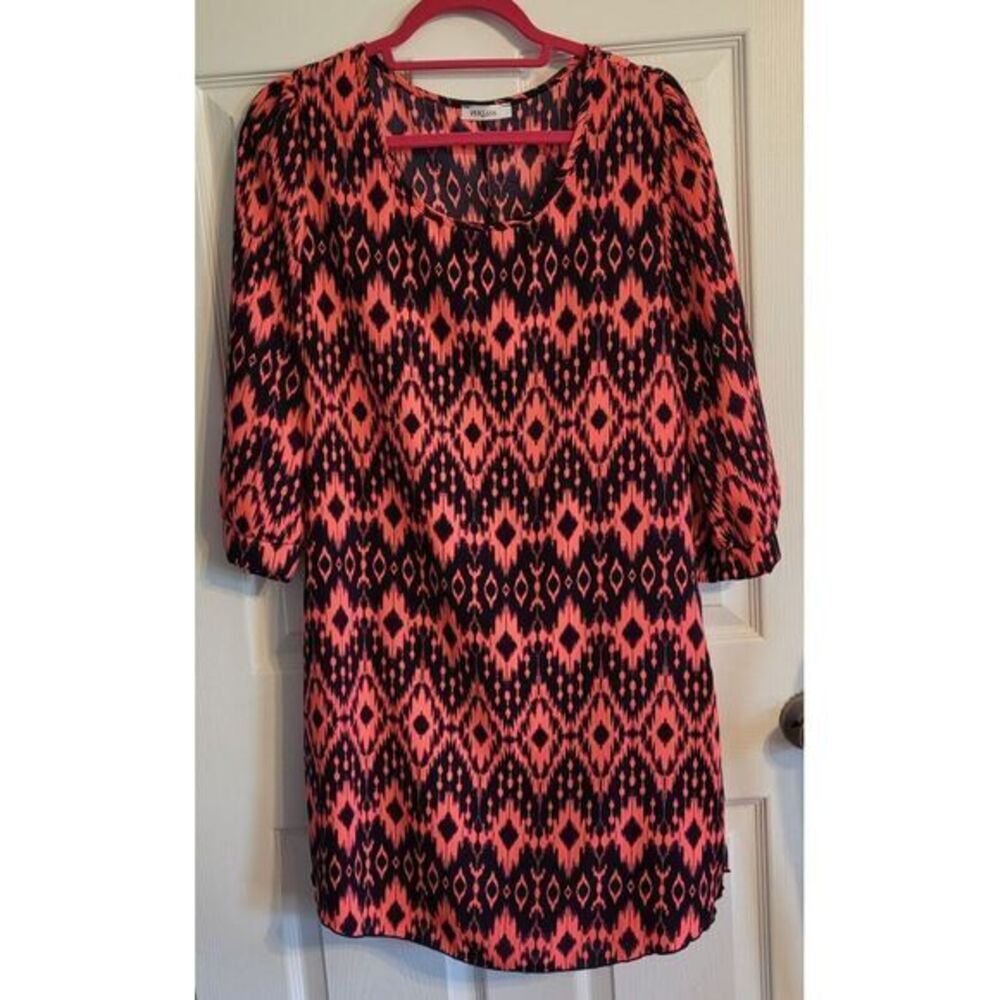 Persaya Women's Black & Pink Dress Size Large